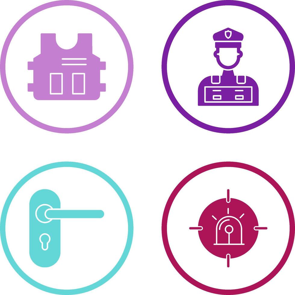Police Vest and Police Man Icon vector