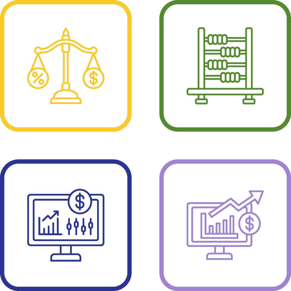 Scale and Abacus Icon vector