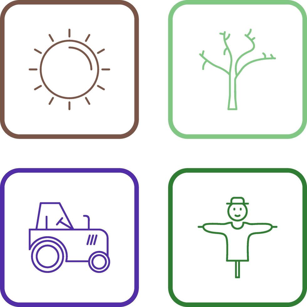 Sun and Tree Icon vector