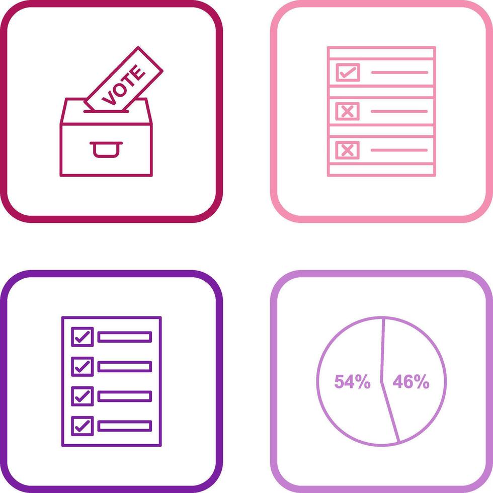 Casting Vote and Ballot Paper Icon vector