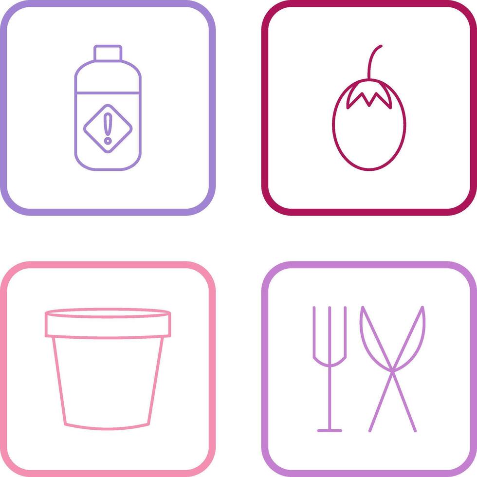 Vegetable plant and Pesticide Icon vector