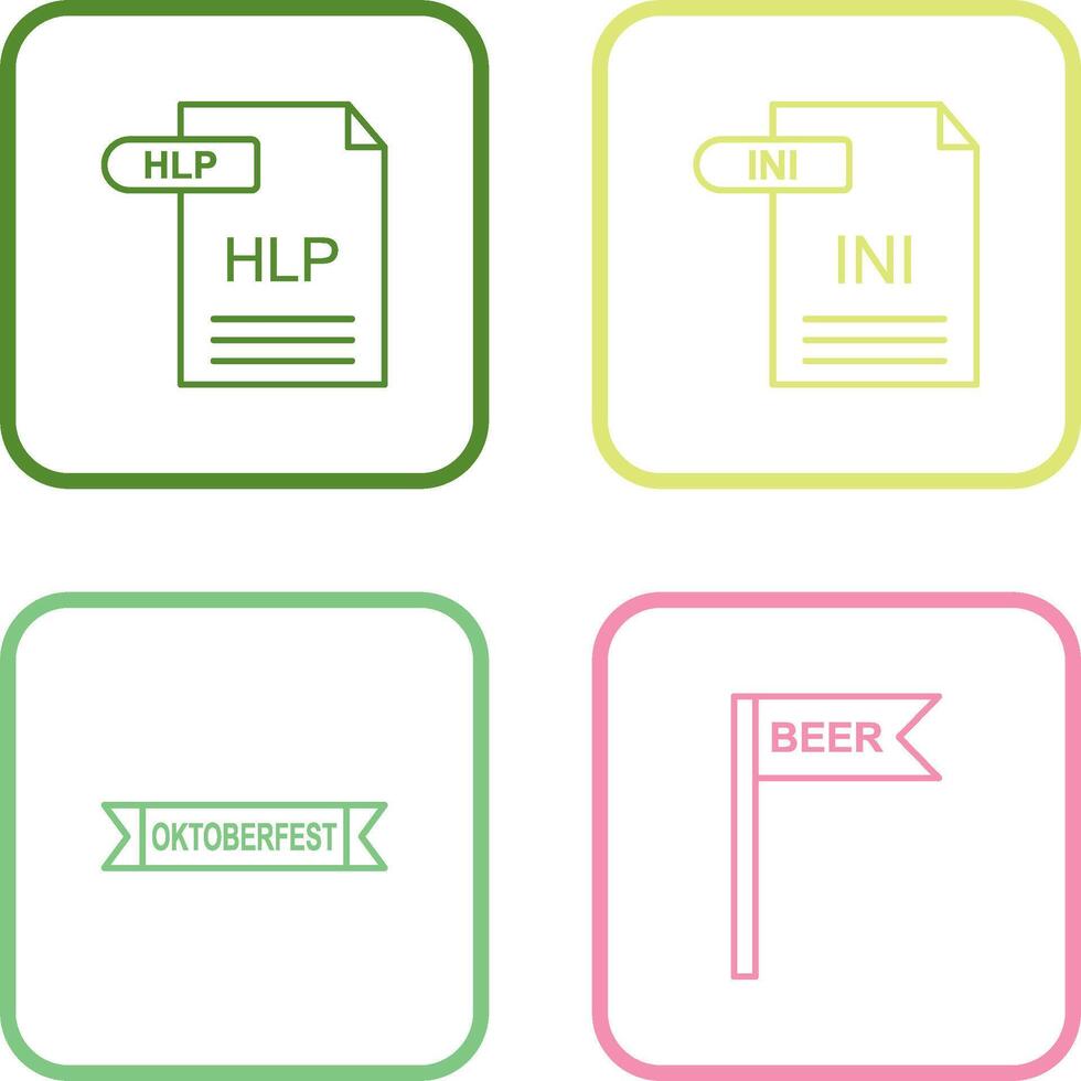 HLP and INI Icon vector