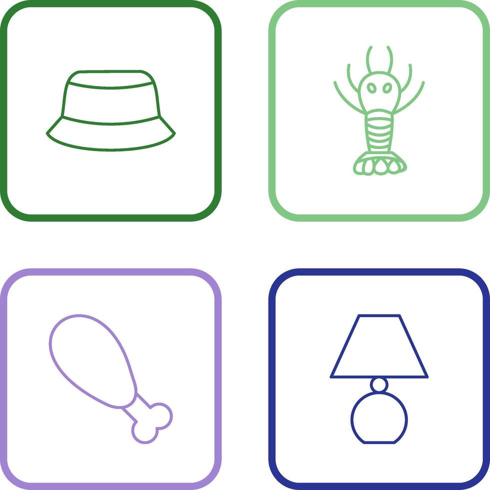 Men Hat and Lobster Icon vector