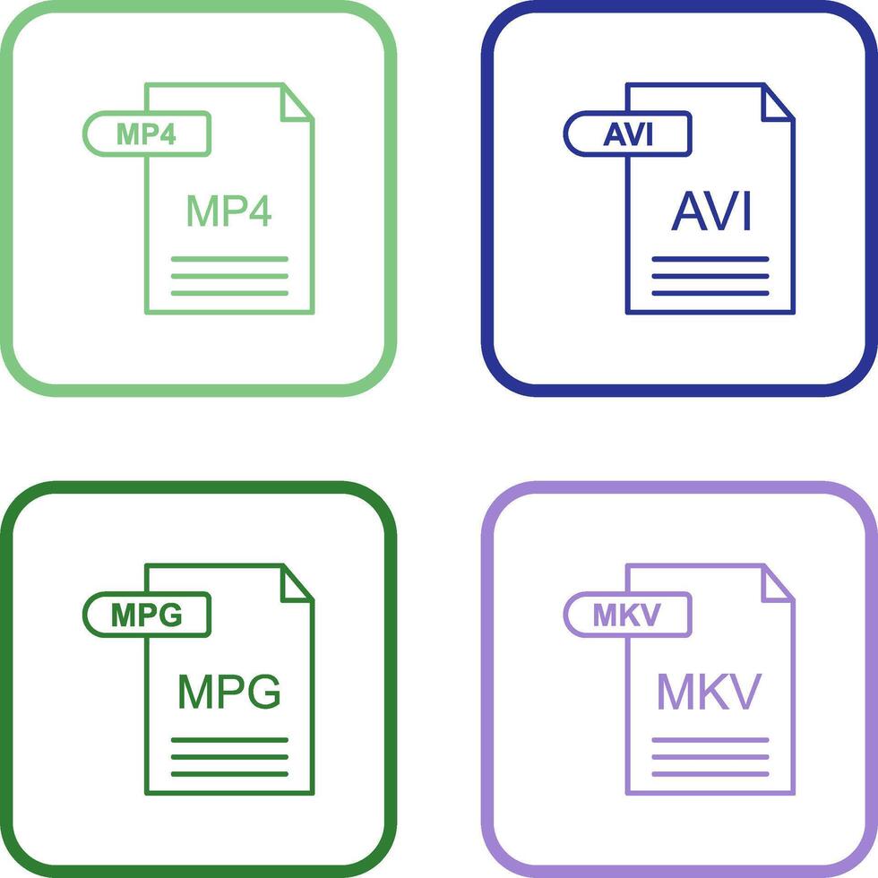 MP4 and AVI Icon vector