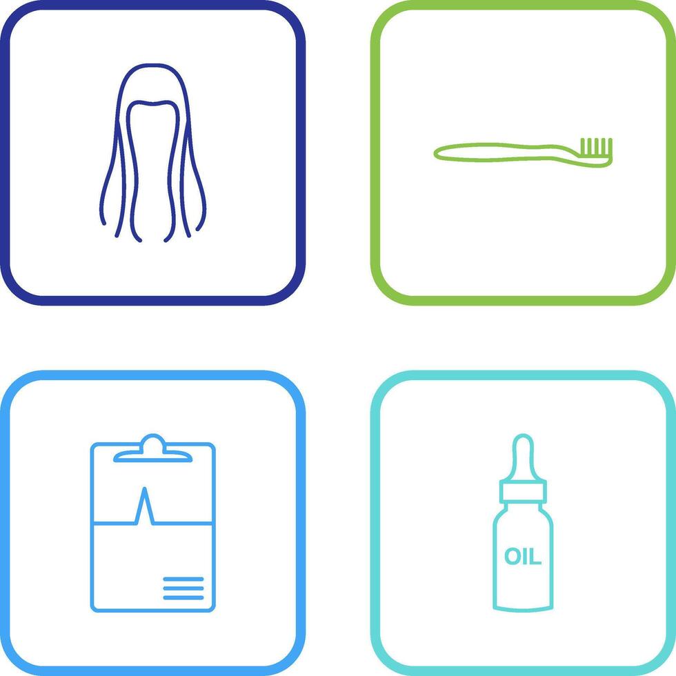 Toothbrush and Hair Icon vector