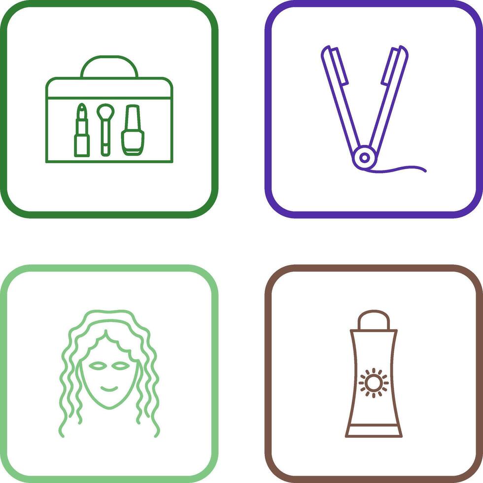 Cosmetics and Straightener Icon vector