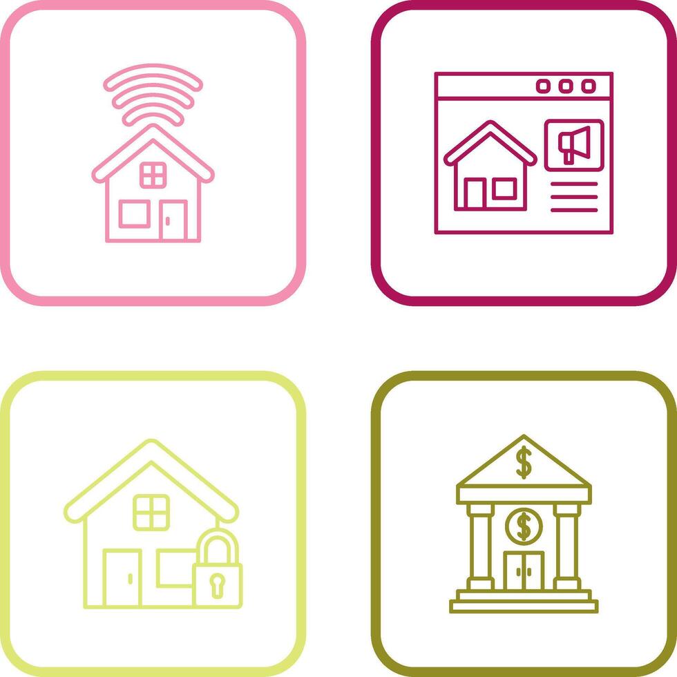 Smart house and Marketing Icon vector