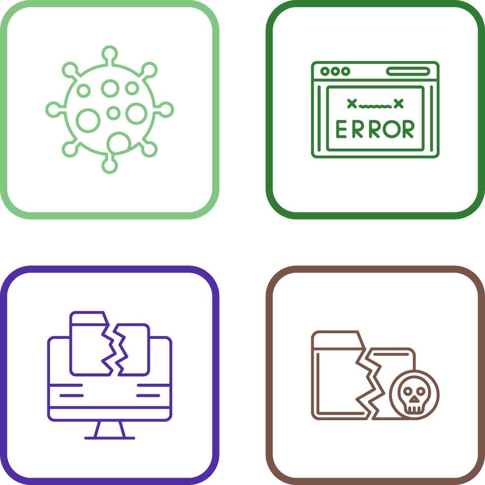 Virus and Error Code Icon vector