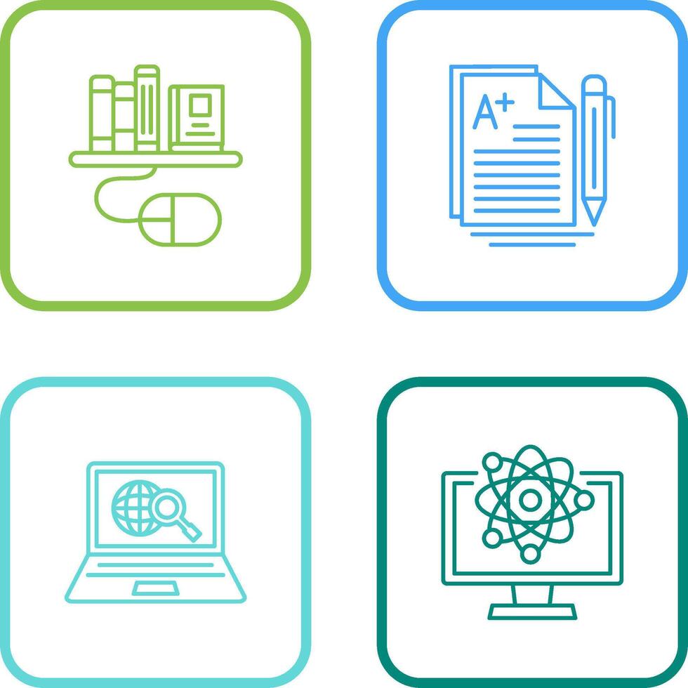 Digital Library and Essay Icon vector