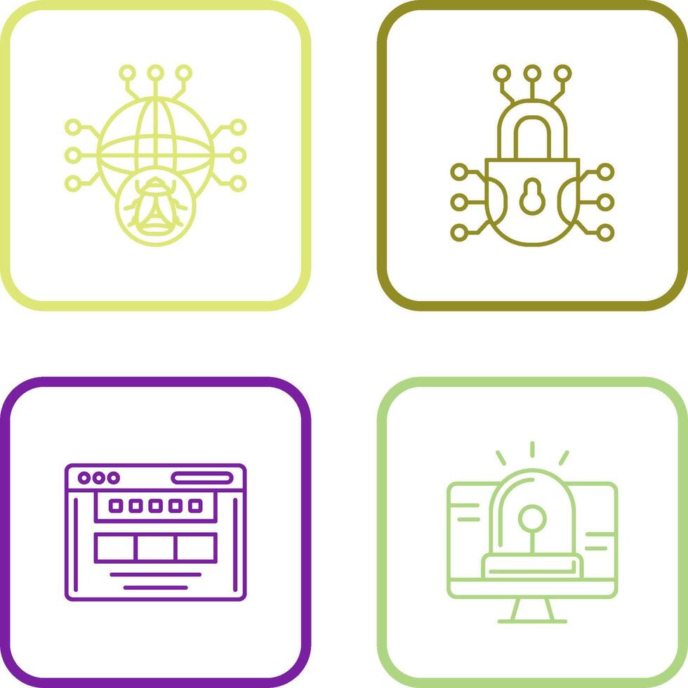 Global Malware and Cyber defence Icon vector