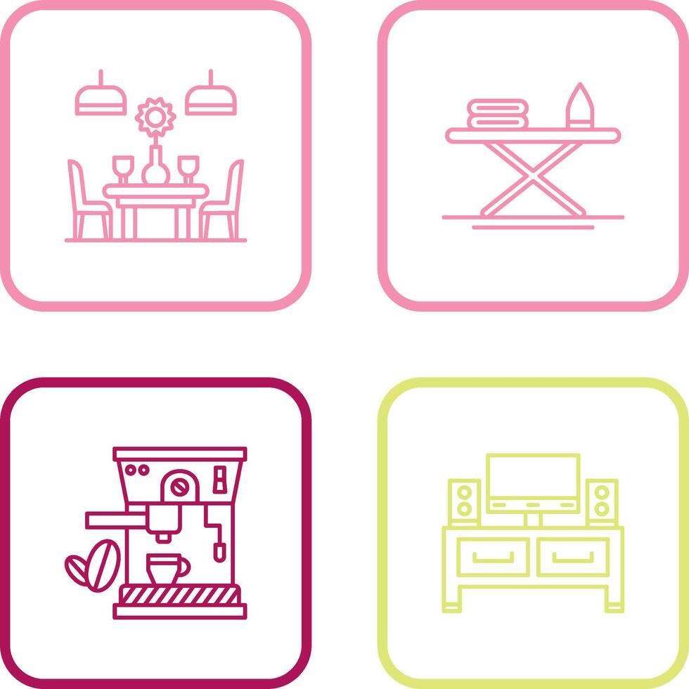 Iron Board and Table Icon vector