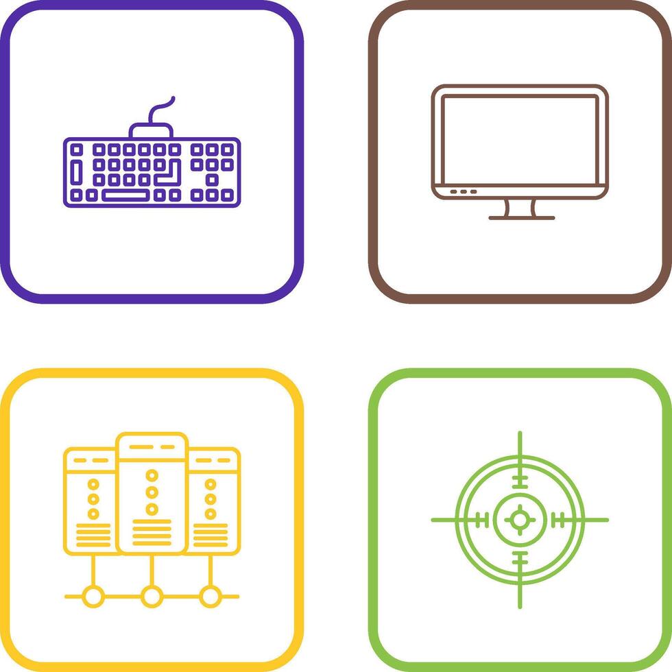 Keyboard and LCD Icon vector