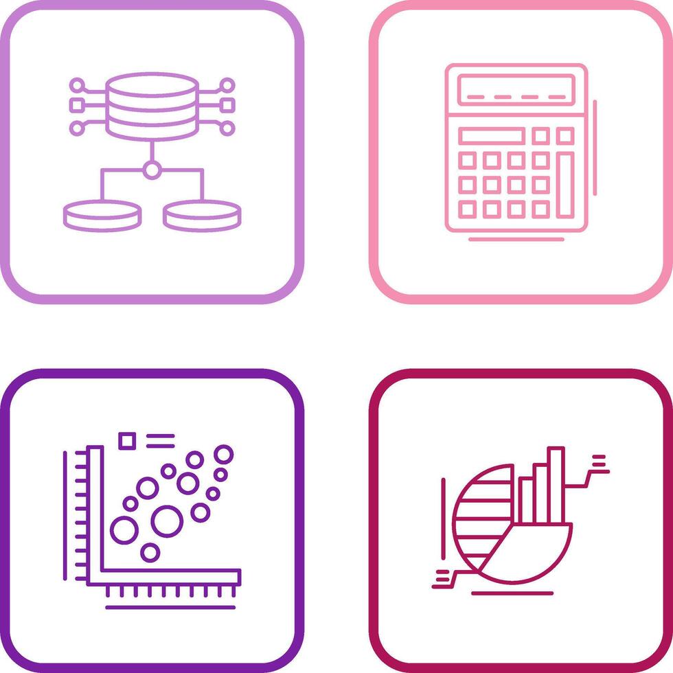 Structured Data and Calculator Icon vector