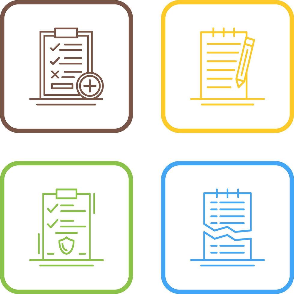 Medical Examination List and Check Up List Icon vector