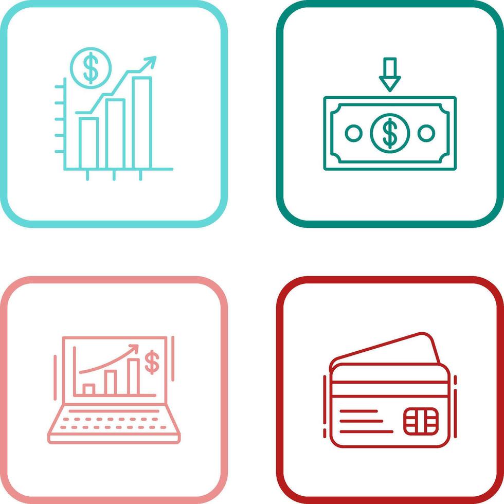 Chart Up and Money Down Icon vector