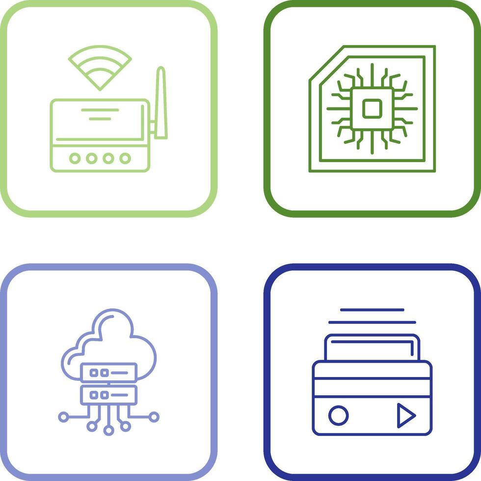 Wifi Router and Chip Icon vector