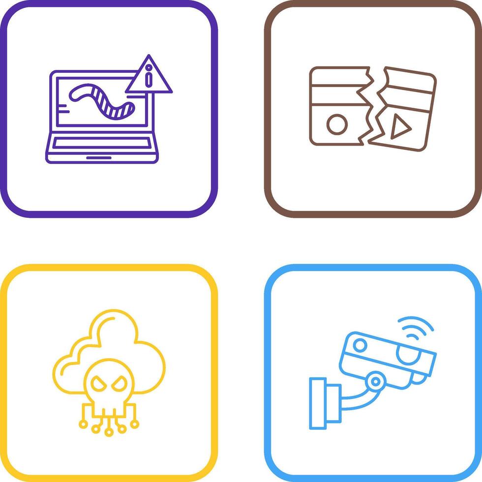 Worm and Broken Icon vector