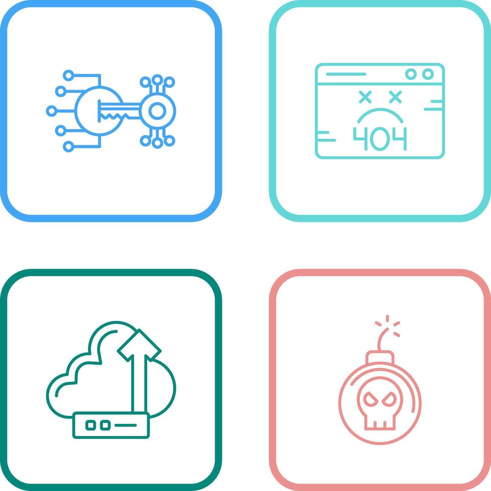 Encryption and 404 Error Icon vector