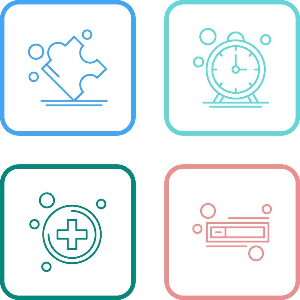 Puzzle and Stop Watch Icon vector