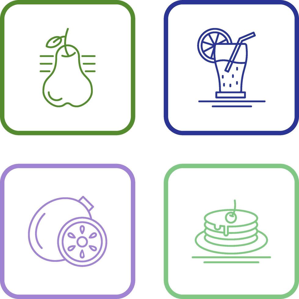 Pear and Orange Juice Icon vector