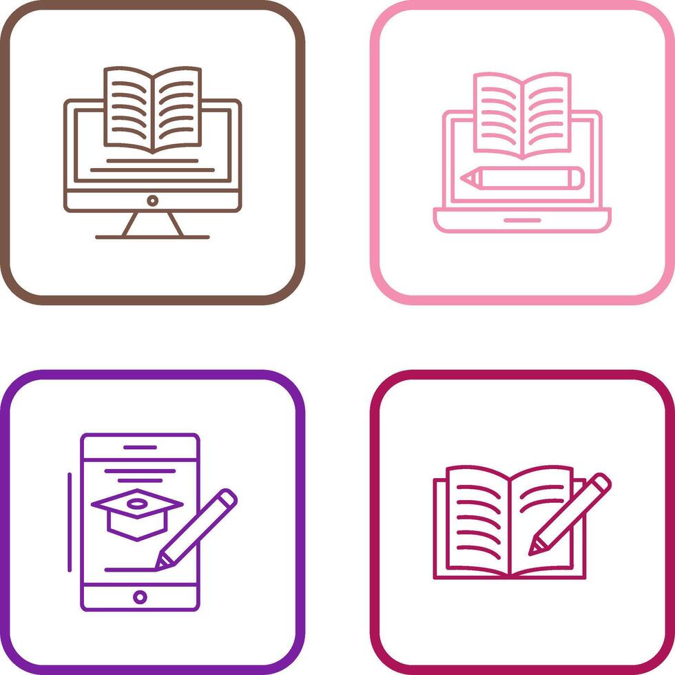 Digital Learning and Written Icon vector