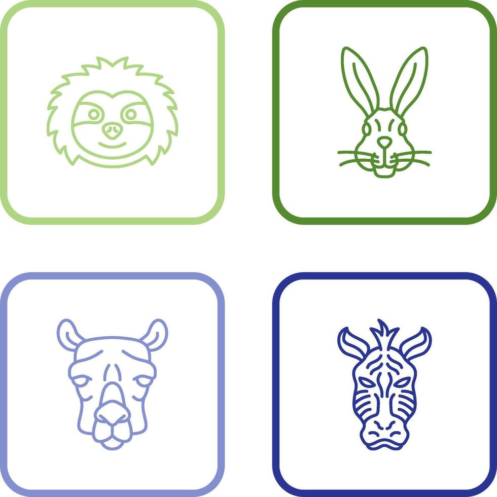 Sloth and Rabbit Icon vector