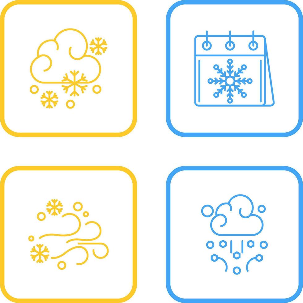 Snowy and Calender Icon vector