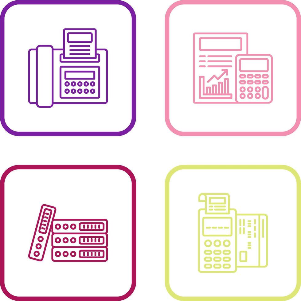 Fax and calculating Icon vector