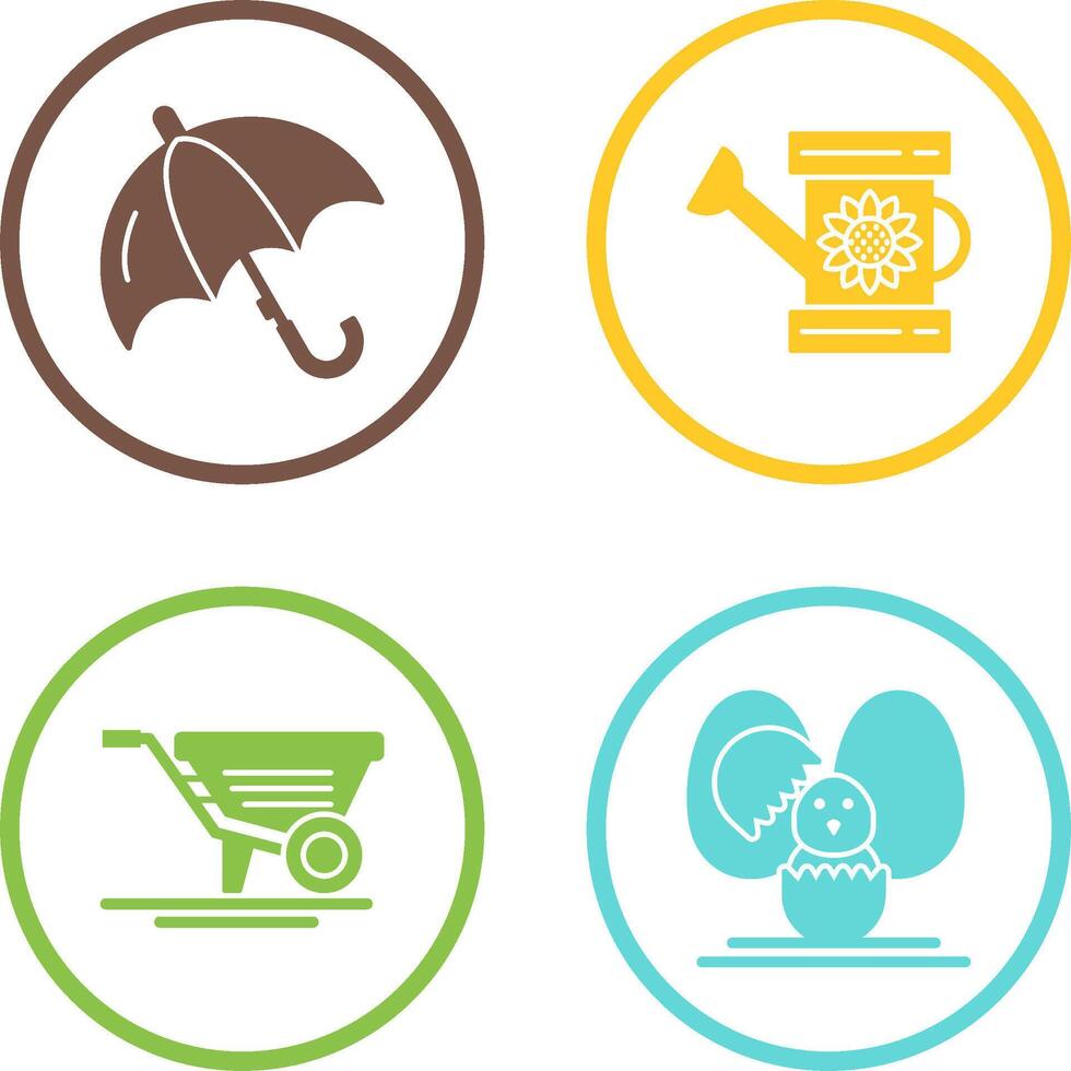 Umbrella and Watering Icon vector