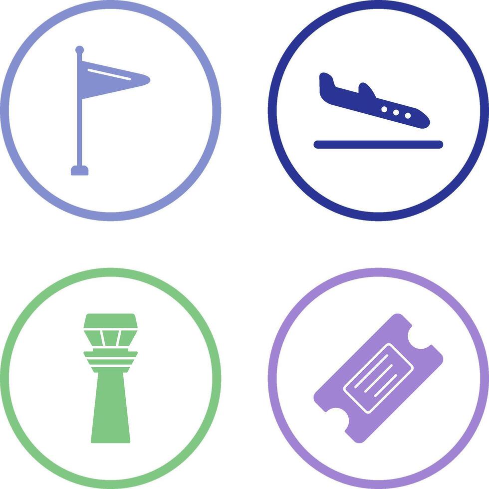 Wind Sign and Arrival Icon vector