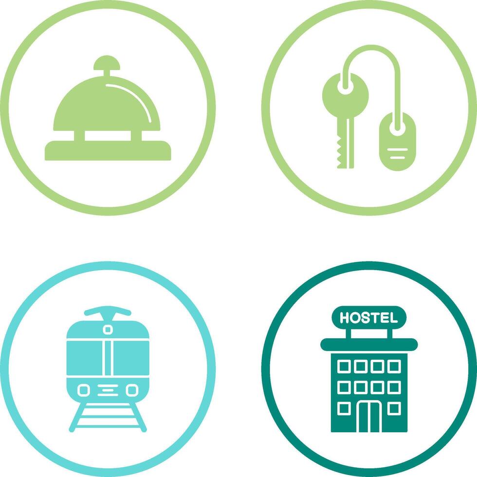 Room key and Desk Bell Icon vector
