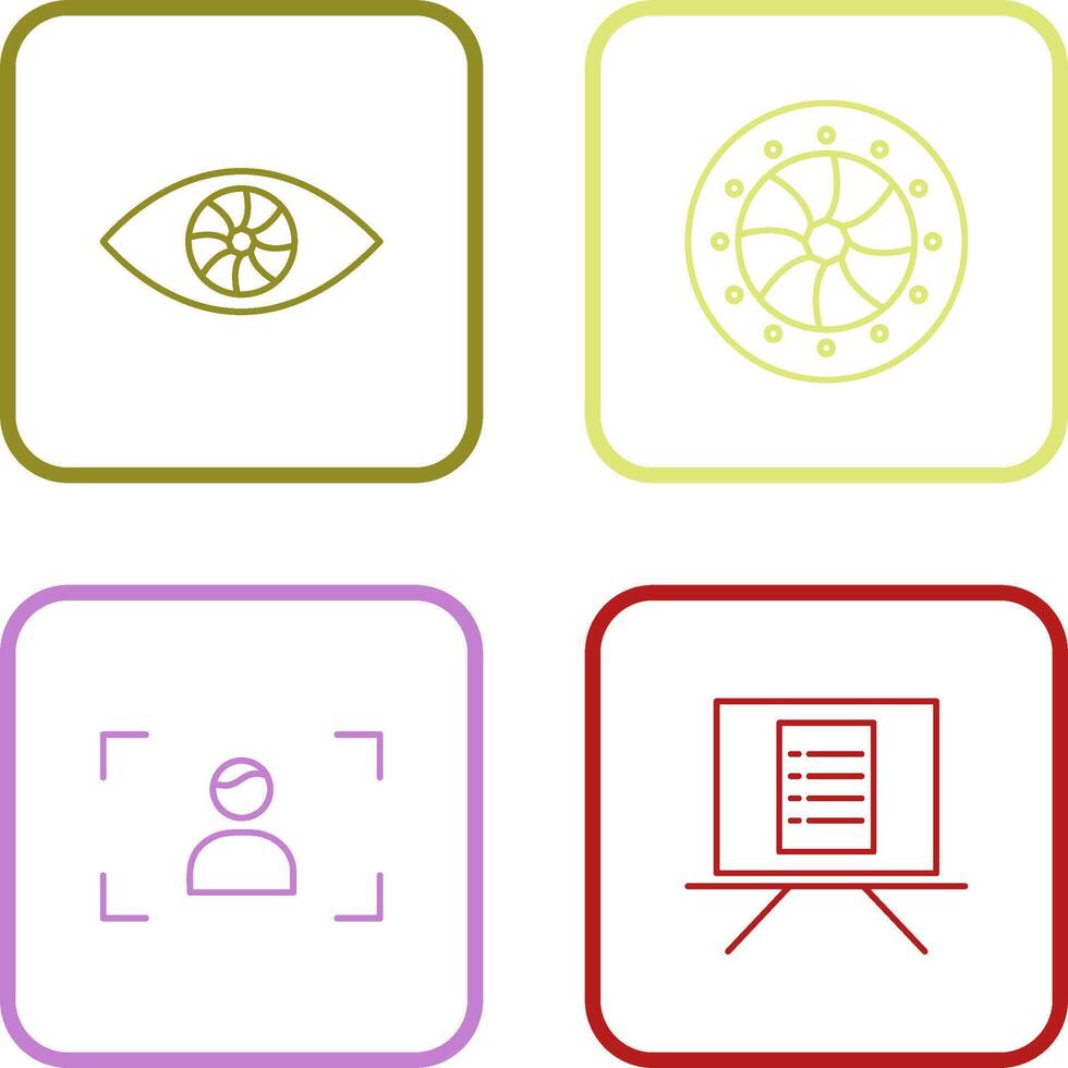 eye and optical diaphram Icon vector