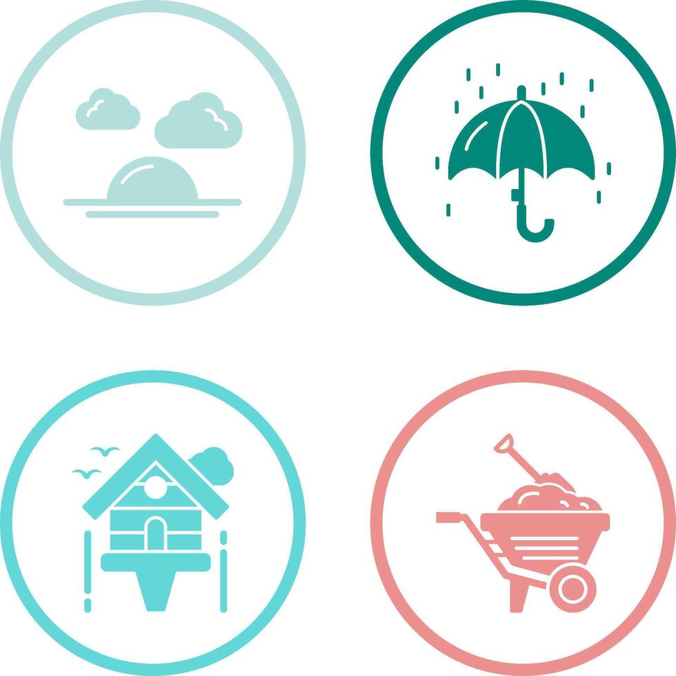 Sunshine and Raining Icon vector