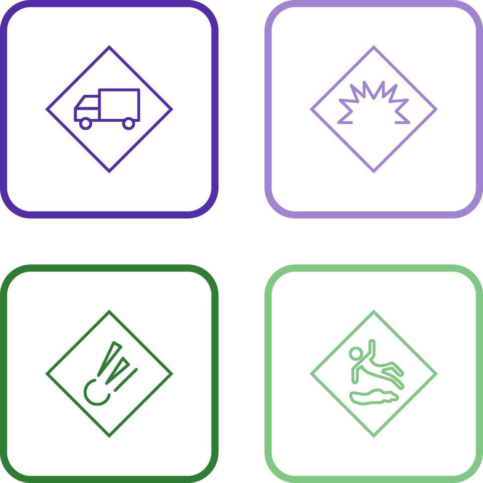 dangerous vehicle and danger of welding Icon vector