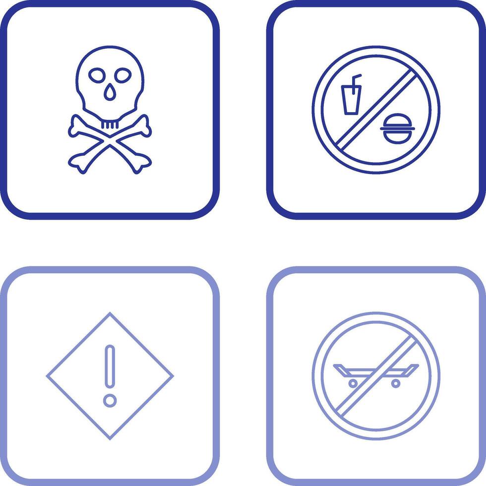 death sign and no foods or drink Icon vector