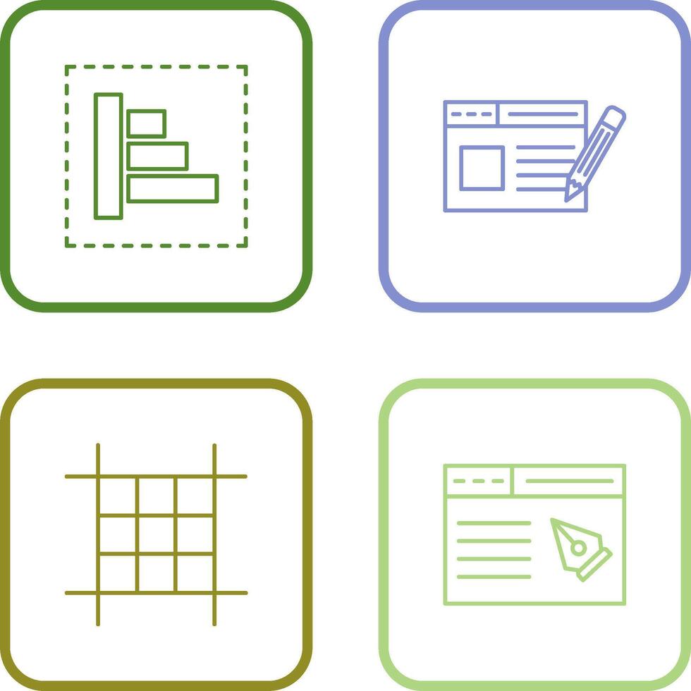 Object Alignment and Web Page Icon vector