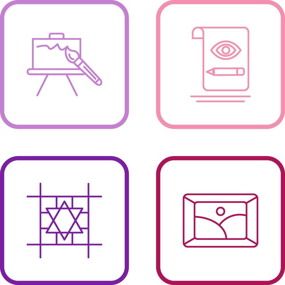 canvas and sketch Icon vector