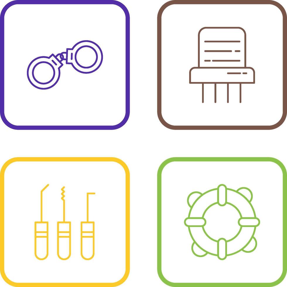 Handcuffs and Paper Shredder Icon vector