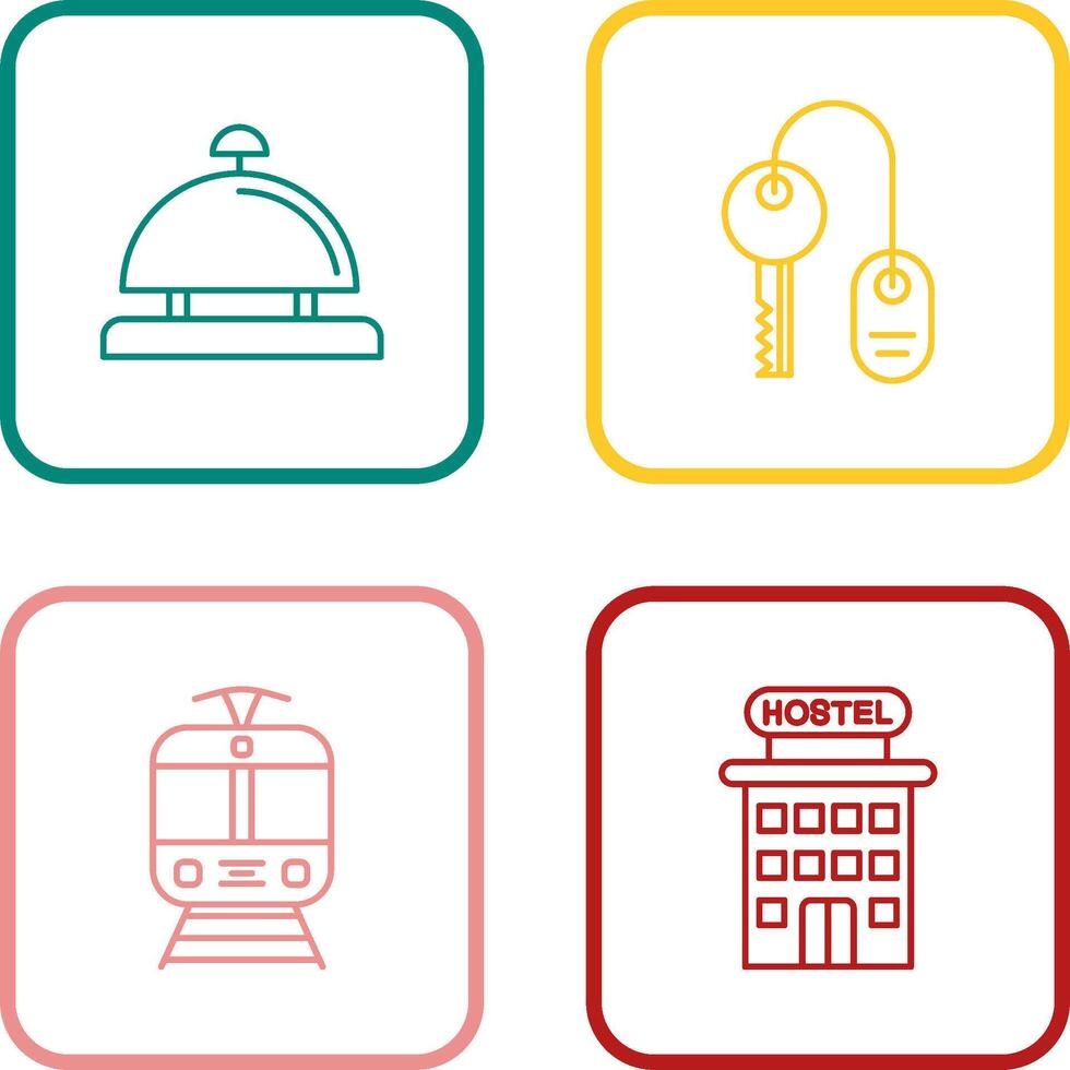 Room key and Desk Bell Icon vector
