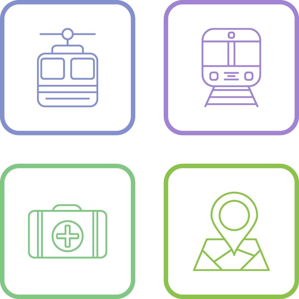 Cable car and Train Icon vector