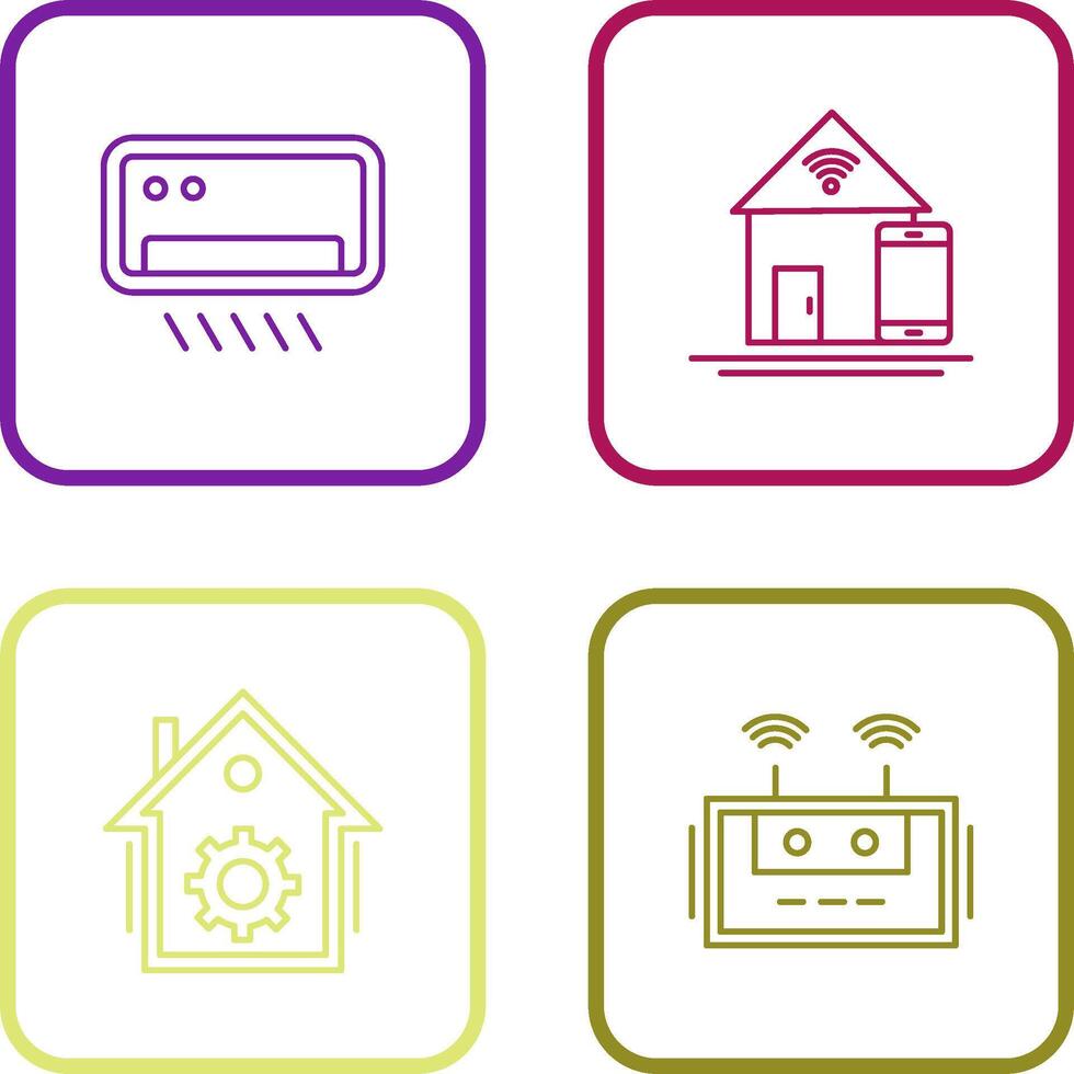 Air Conditioner and Home Automation Icon vector