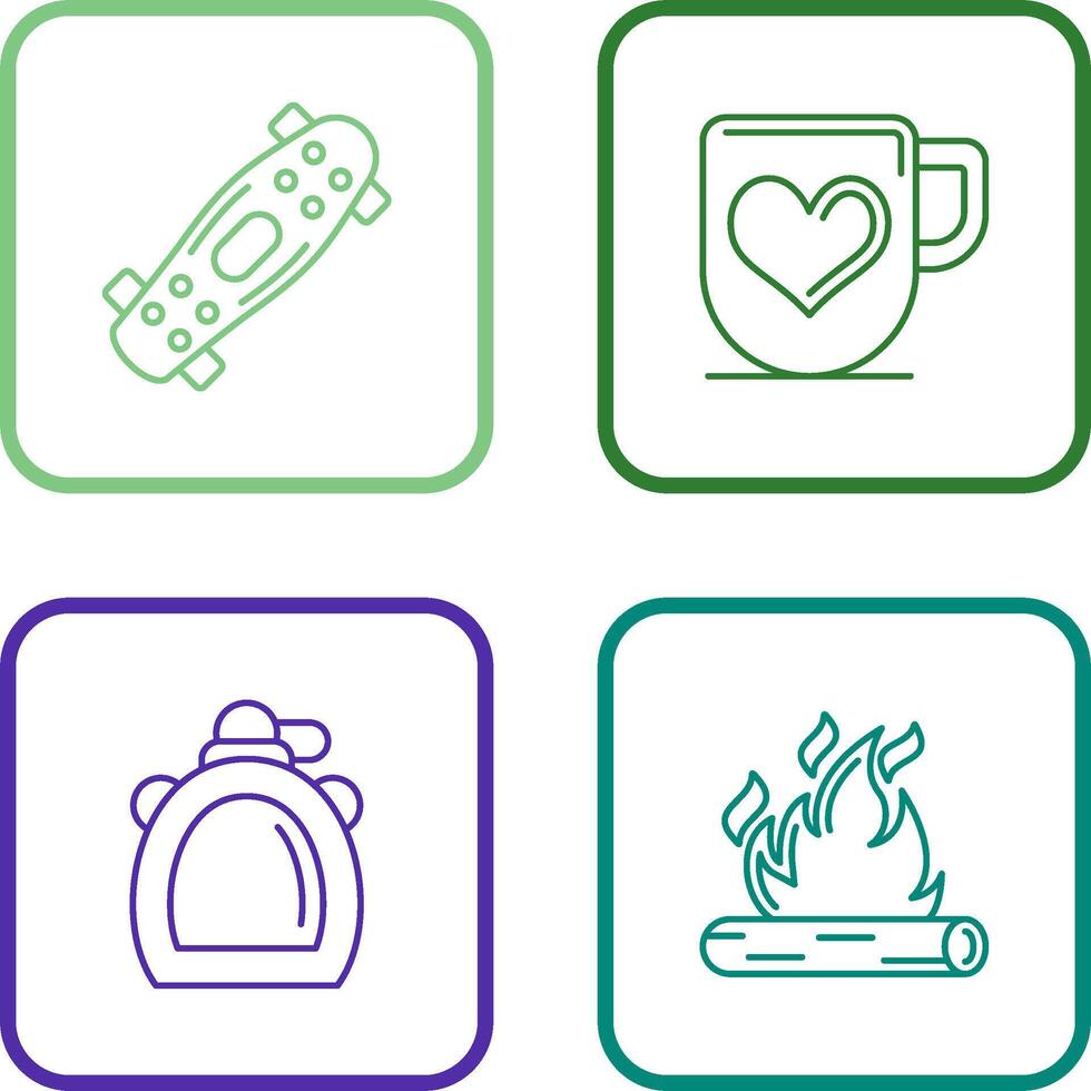 Skateboard and Mug Icon vector