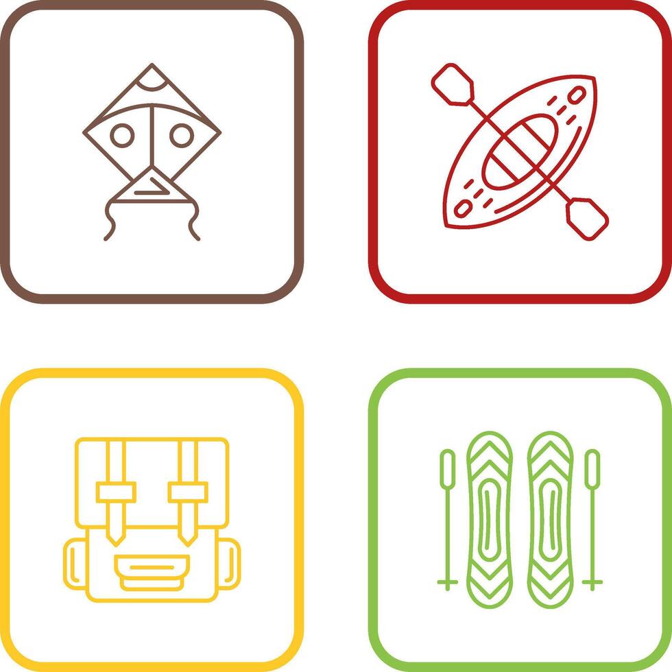 Kite and Kayak Icon vector