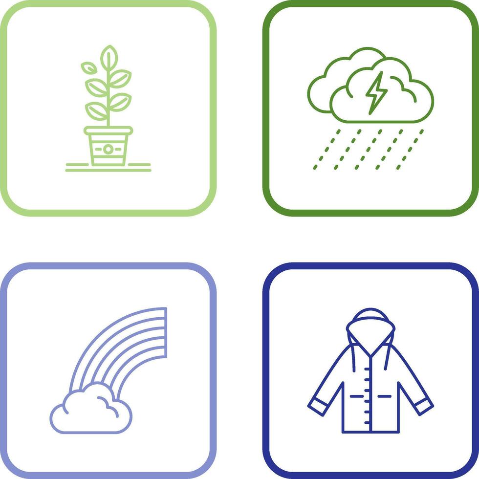 Planting and Rainy Day Icon vector