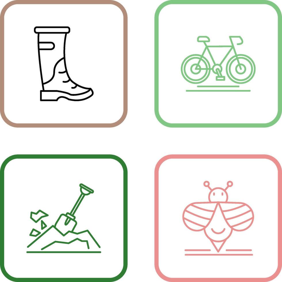 Rain Boots and Cycling Icon vector