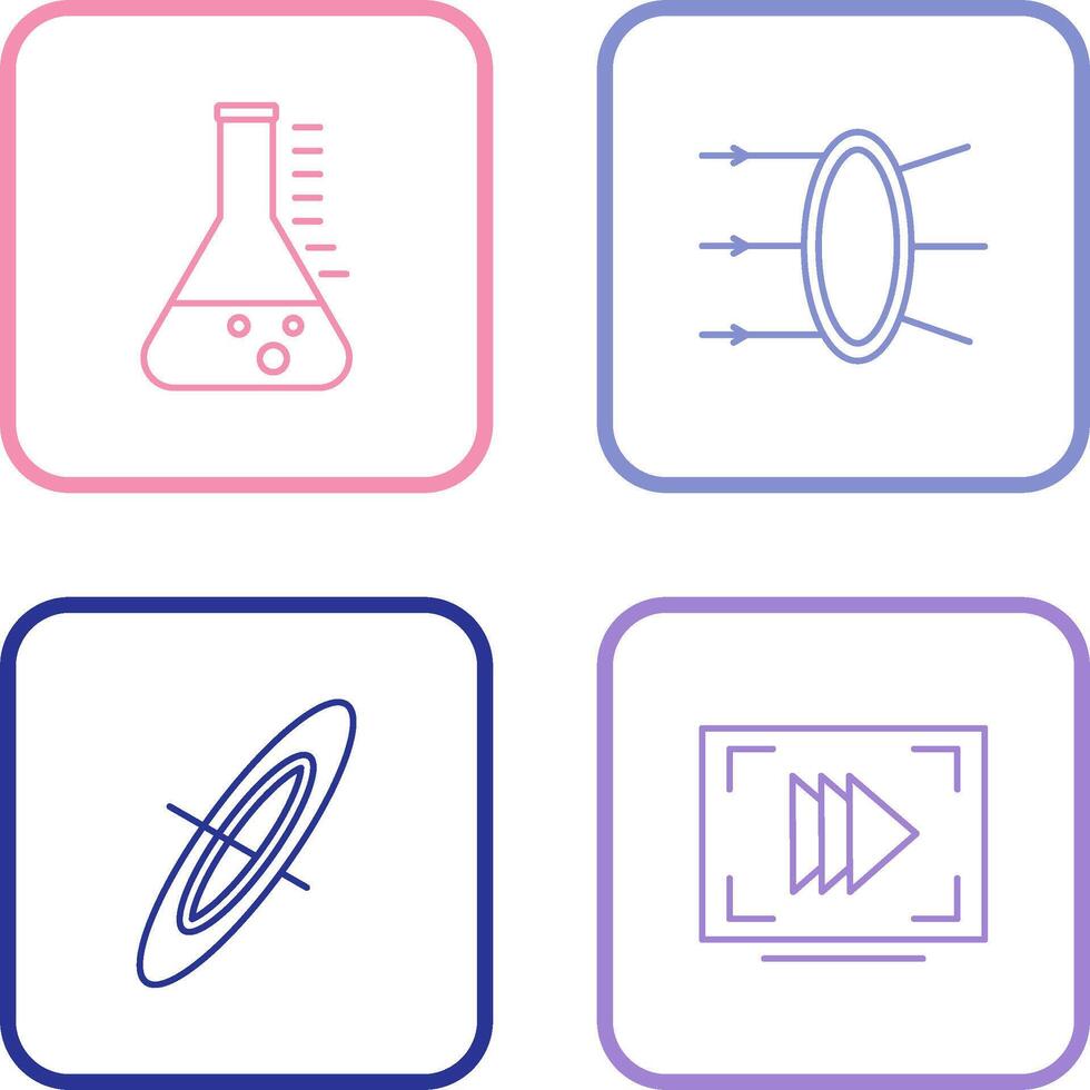 Refraction and beaker Icon vector