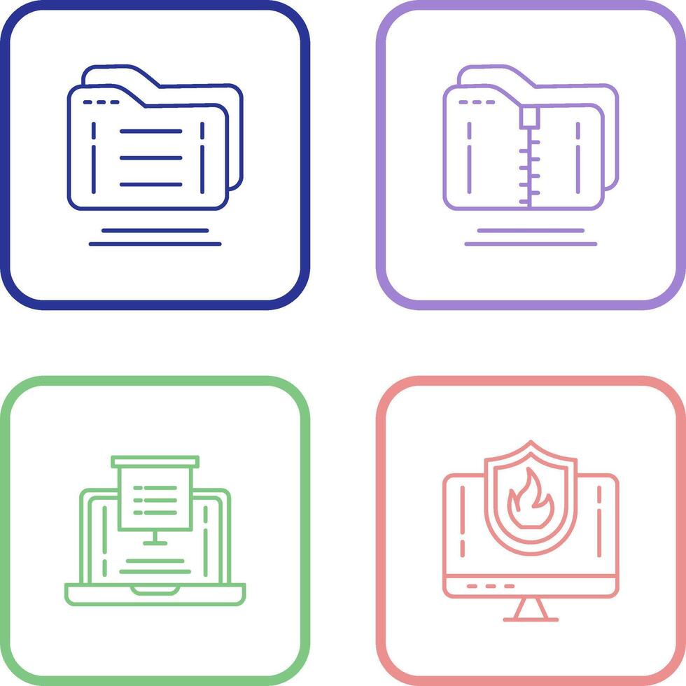 Folder and Compressed Icon vector