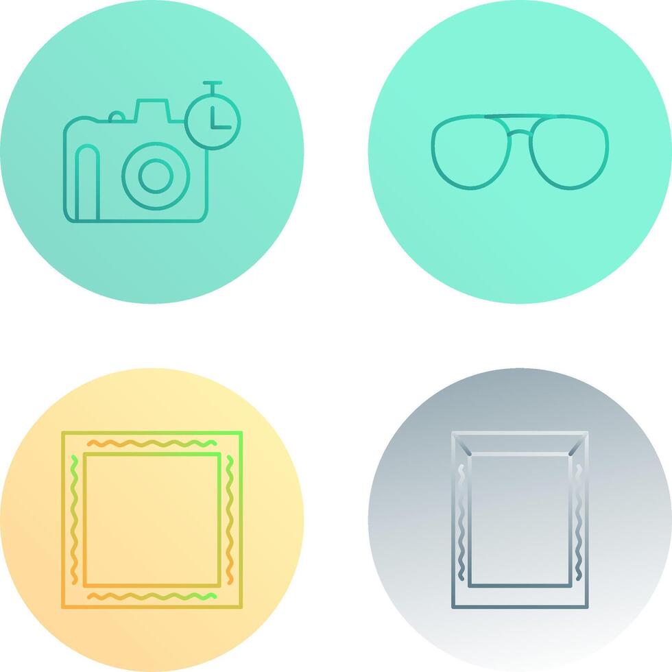 glasses and timer on camera Icon vector