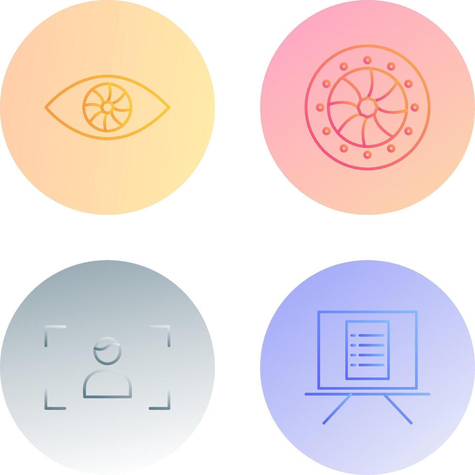 eye and optical diaphram Icon vector
