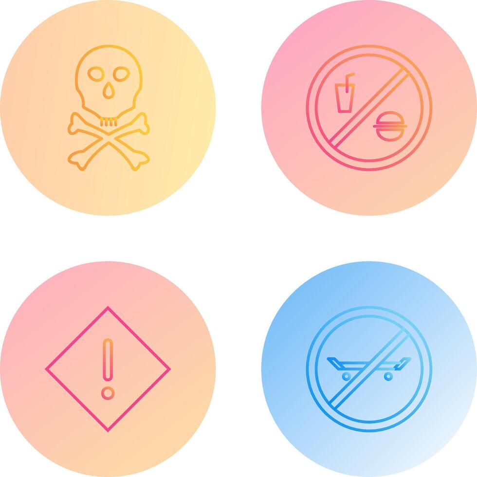 death sign and no foods or drink Icon vector
